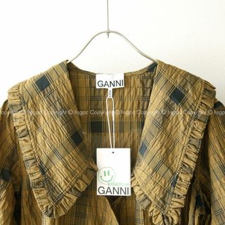 RESTIR - GANNI ガニー ワンピース シアサッカー チェック ピーター