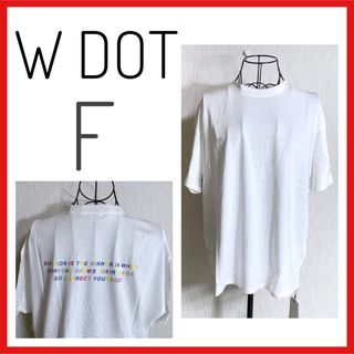 W DOT - 新品、未使用【W DOT】半袖Tシャツ　ブラウン　ホワイト　大きめ　Ｆ　タグ付き