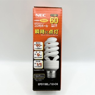 エヌイーシー(NEC)の【ラスト1点】NEC  電球型蛍光ランプEFD15EL/12-C6  60w型(蛍光灯/電球)