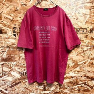 コムサイズム(COMME CA ISM)のコムサイズム メンズ【L】カジュアルTシャツ☆綿100% 英字プリント☆赤(Tシャツ/カットソー(半袖/袖なし))