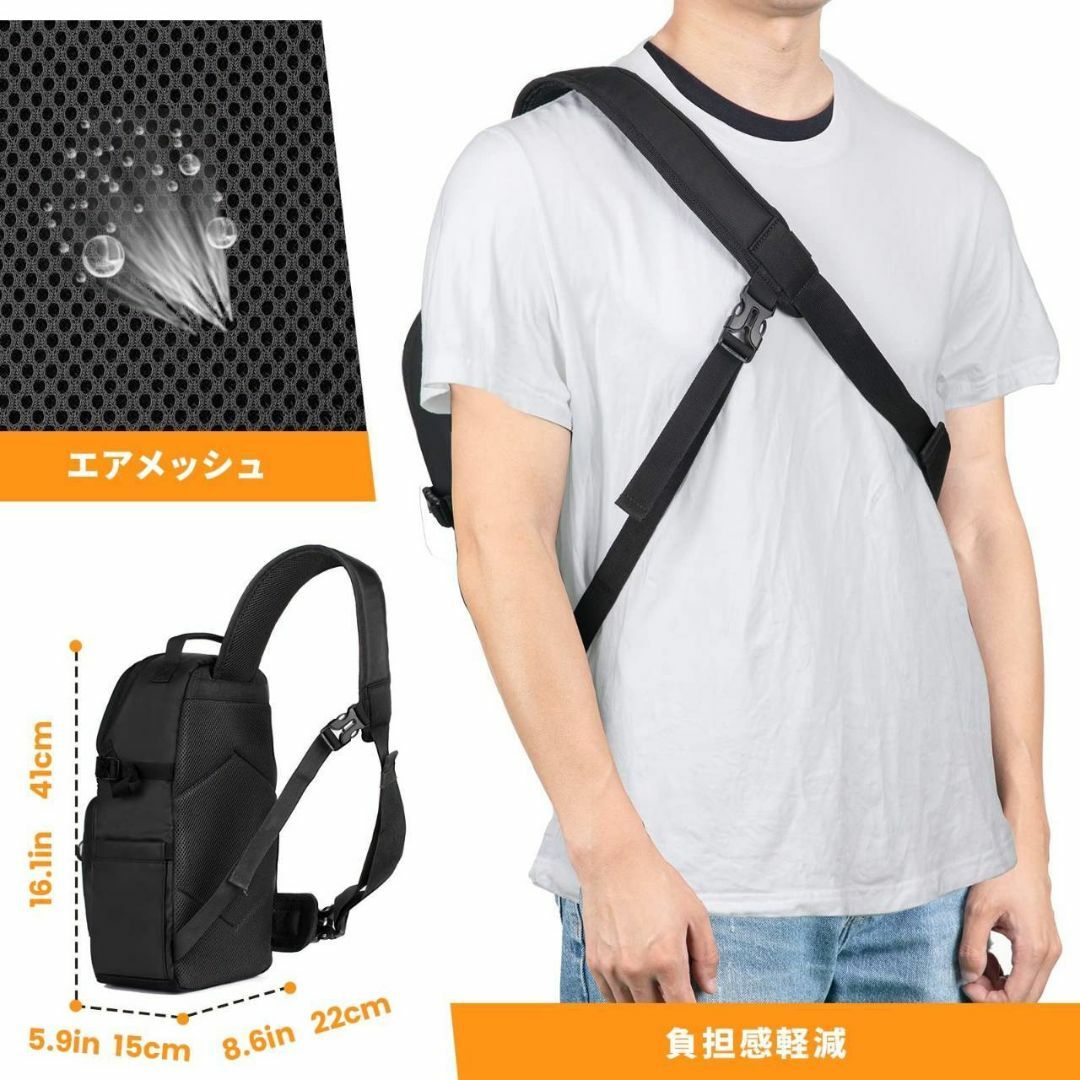 撥水加工のショルダータイプカメラバッグ サイドアクセス付きの通販 by