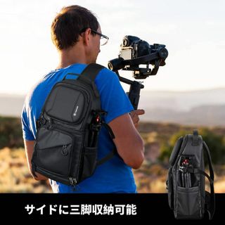 撥水加工のショルダータイプカメラバッグ サイドアクセス付きの通販 by