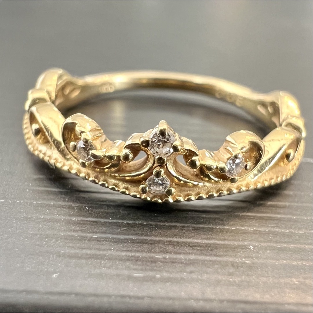 (C71404)K18ダイヤリング   ダイヤ0.03   約5号  18金指輪 レディースのアクセサリー(リング(指輪))の商品写真