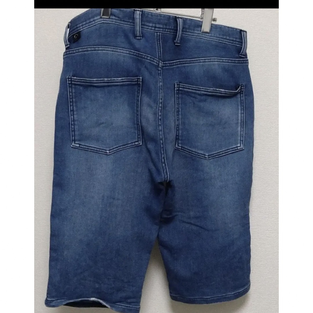 wjk(ダブルジェーケー)のwjk デニムシャージ ショーツ（USED加工）ブルー メンズのパンツ(ショートパンツ)の商品写真