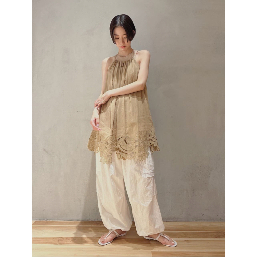 売れ筋ランキングも plage LINEN PARACHUTE パンツ ホワイト manager