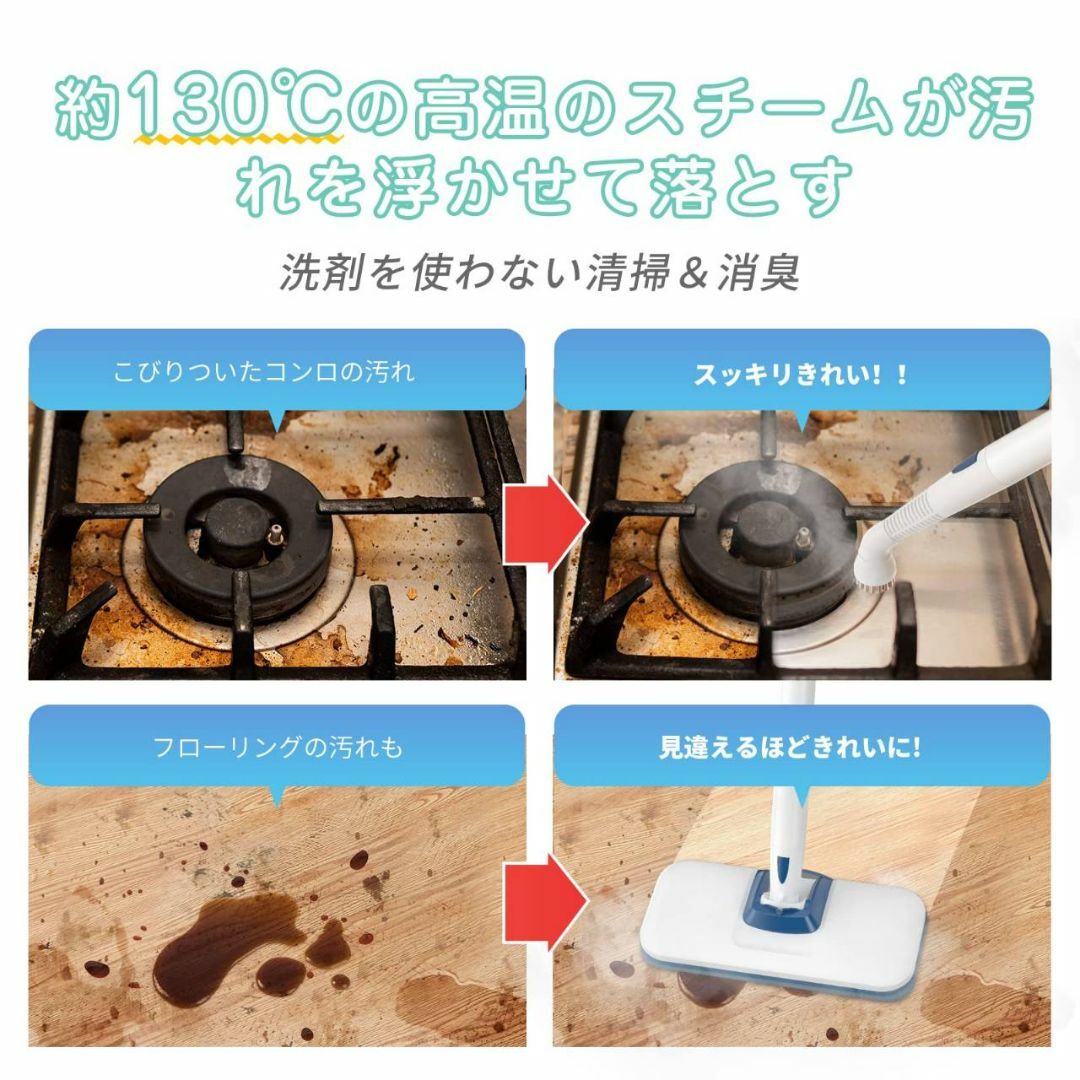 3段階蒸気量調節可能な高性能スチームクリーナー