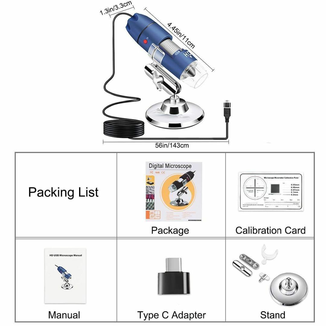 USB接続でデータ転送可能なコンパクトデジタル顕微鏡-