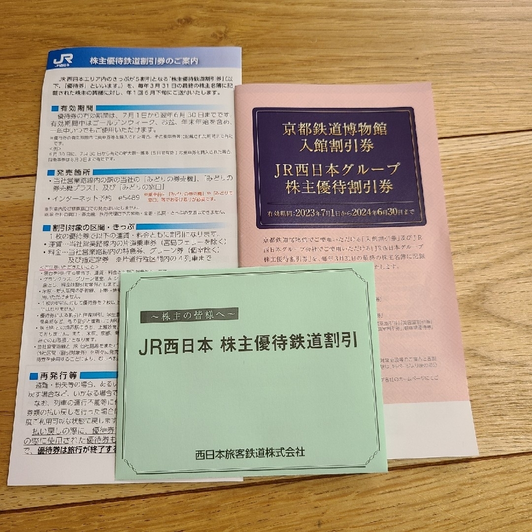 JR西日本　　株主優待鉄道割引券　冊子