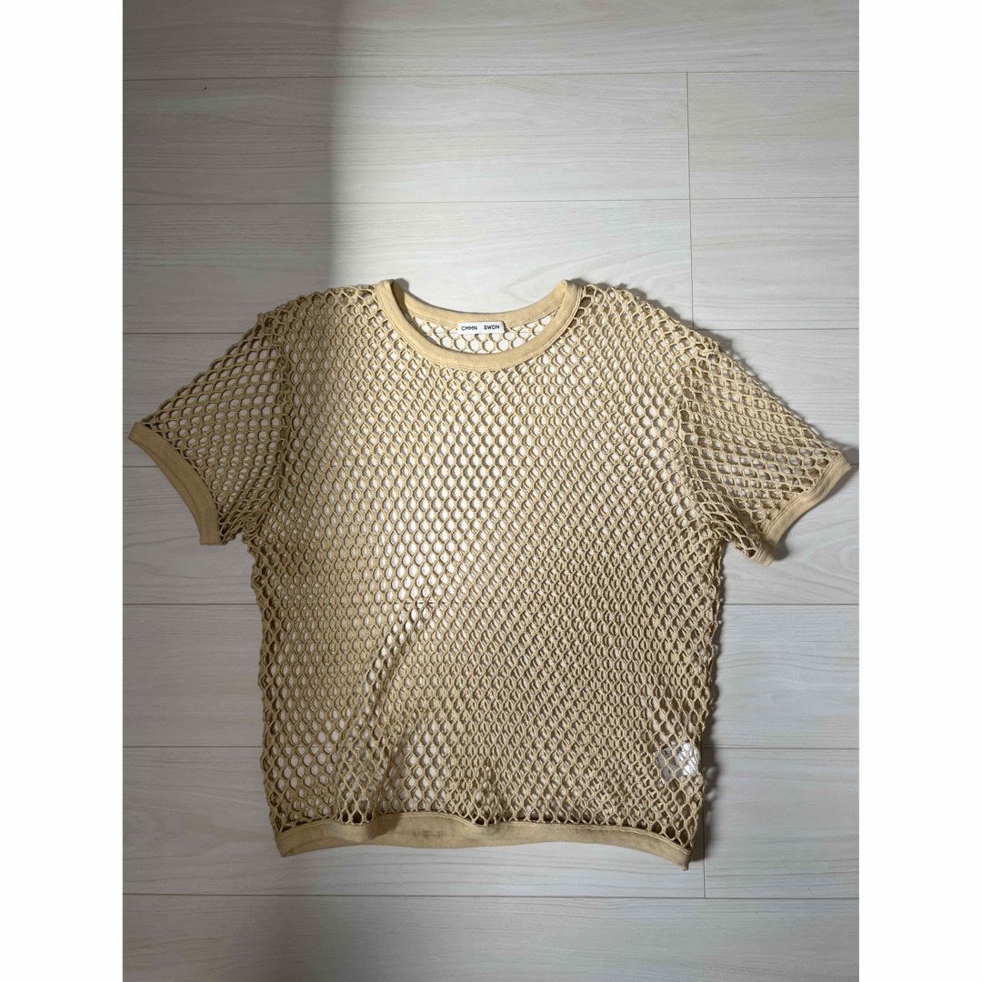 Cmmn Swdn Beige Fishnet T-shirt