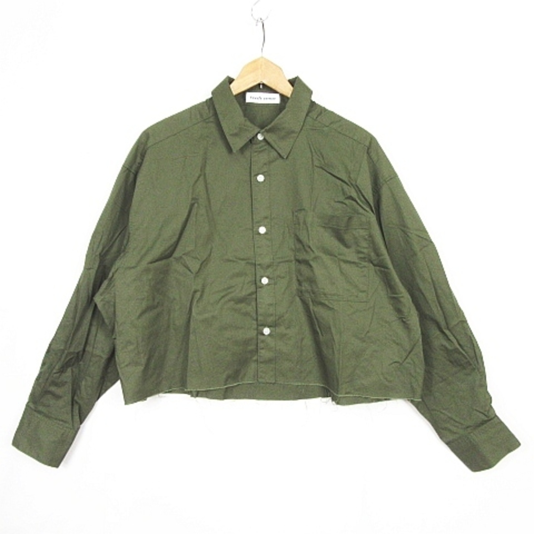 fredy emue シャツ 長袖 ショート丈 コットン 裾切りっぱなし 38 レディースのトップス(シャツ/ブラウス(長袖/七分))の商品写真