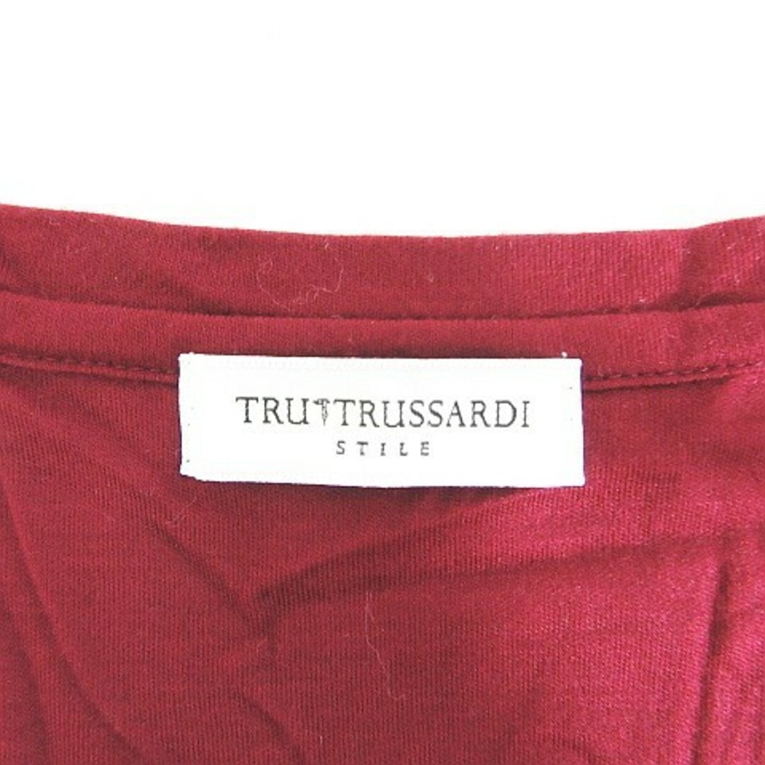 Trussardi(トラサルディ)のTRUSSARDI カットソー 長袖 丸首 ラインストーン 38 ワインレッド レディースのトップス(カットソー(長袖/七分))の商品写真