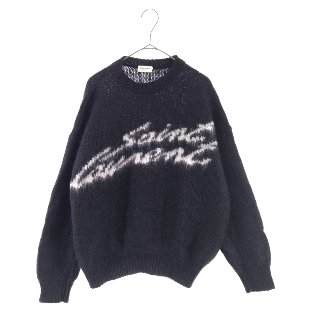 22aw SAINT LAURENT サンローラン モヘア ロゴ ニットセーター-