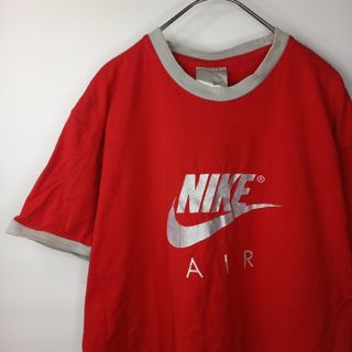 ナイキ(NIKE)のナイキ　リンガー　Tシャツ　半袖　ビッグロゴ　プリント　レッド　L(Tシャツ/カットソー(半袖/袖なし))