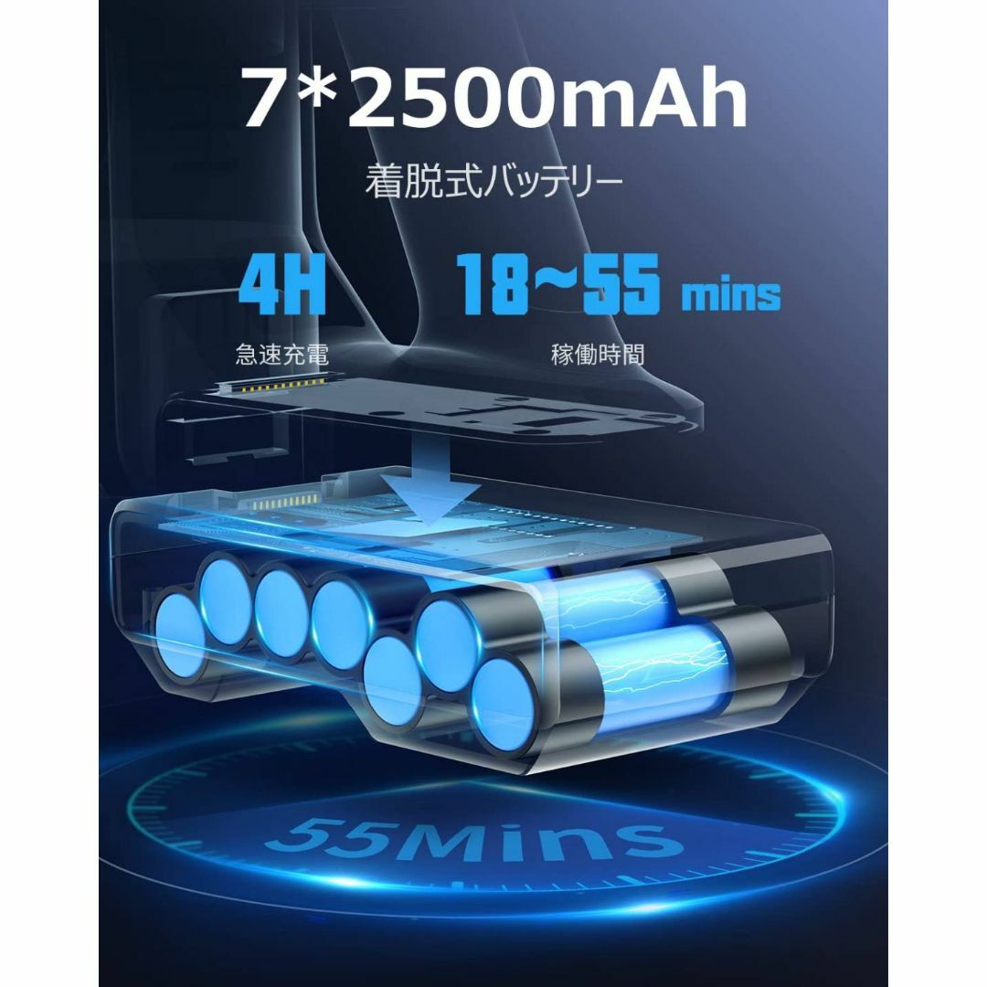 大画面LEDタッチパネル付きの強力コードレス掃除機 - 掃除機