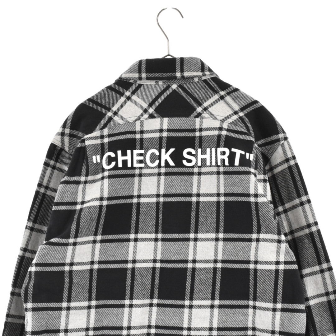 OFF-WHITE オフホワイト QUOTE グレーチェックシャツ S