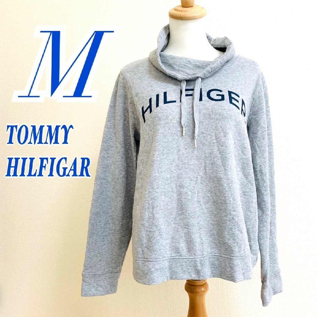 TOMMY HILFIGER(トミーヒルフィガー)のTOMMY HILFIGER トミーヒルフィガー　パーカー　グレー　オフタートル メンズのトップス(パーカー)の商品写真