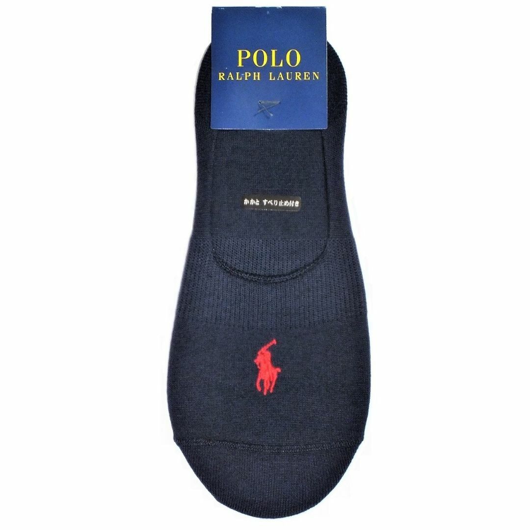 POLO RALPH LAUREN(ポロラルフローレン)の22－24㎝ラルフローレン【フットカバー】深型無地　紺地P赤1760円（税送込） レディースのレッグウェア(ソックス)の商品写真