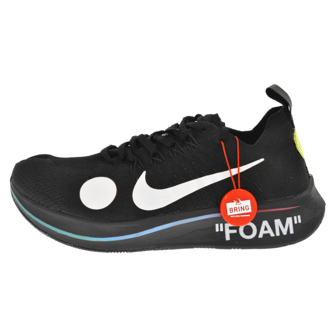 NIKE ナイキ ×OFF-WHITE ZOOM FLY MERCURIAL FLYKNIT オフホワイト ズームフライマーキュリアルフライニット ローカットスニーカー AO2115-001 ブラック US9/27cm315センチワイズ