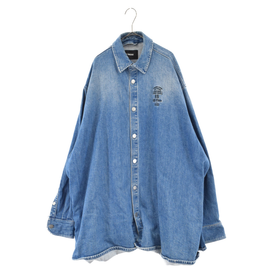 RAF SIMONS ラフシモンズ 19AW BIG FIT DENIM SHIRT ロゴ刺繍 オーバー