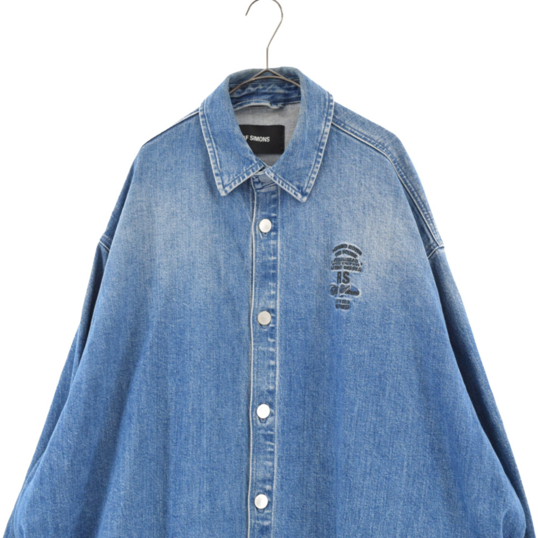 RAF SIMONS ラフシモンズ 19AW Big fit denim shirt 192-727B パッチ付き オーバーサイズ デニムジャケット  インディゴブルーデニムジャケット