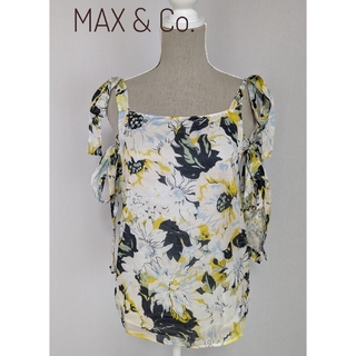 マックスアンドコー(Max & Co.)のMAX&Co. マックスアンドコー 花柄 肩 脇 リボン付き キャミソール 白黄(キャミソール)