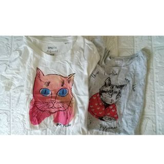 ユニクロ(UNIQLO)の◆Tシャツ2枚セット◆ ユニクロ 猫 ネコ ねこ cat アンディーウォーホール(Tシャツ(半袖/袖なし))