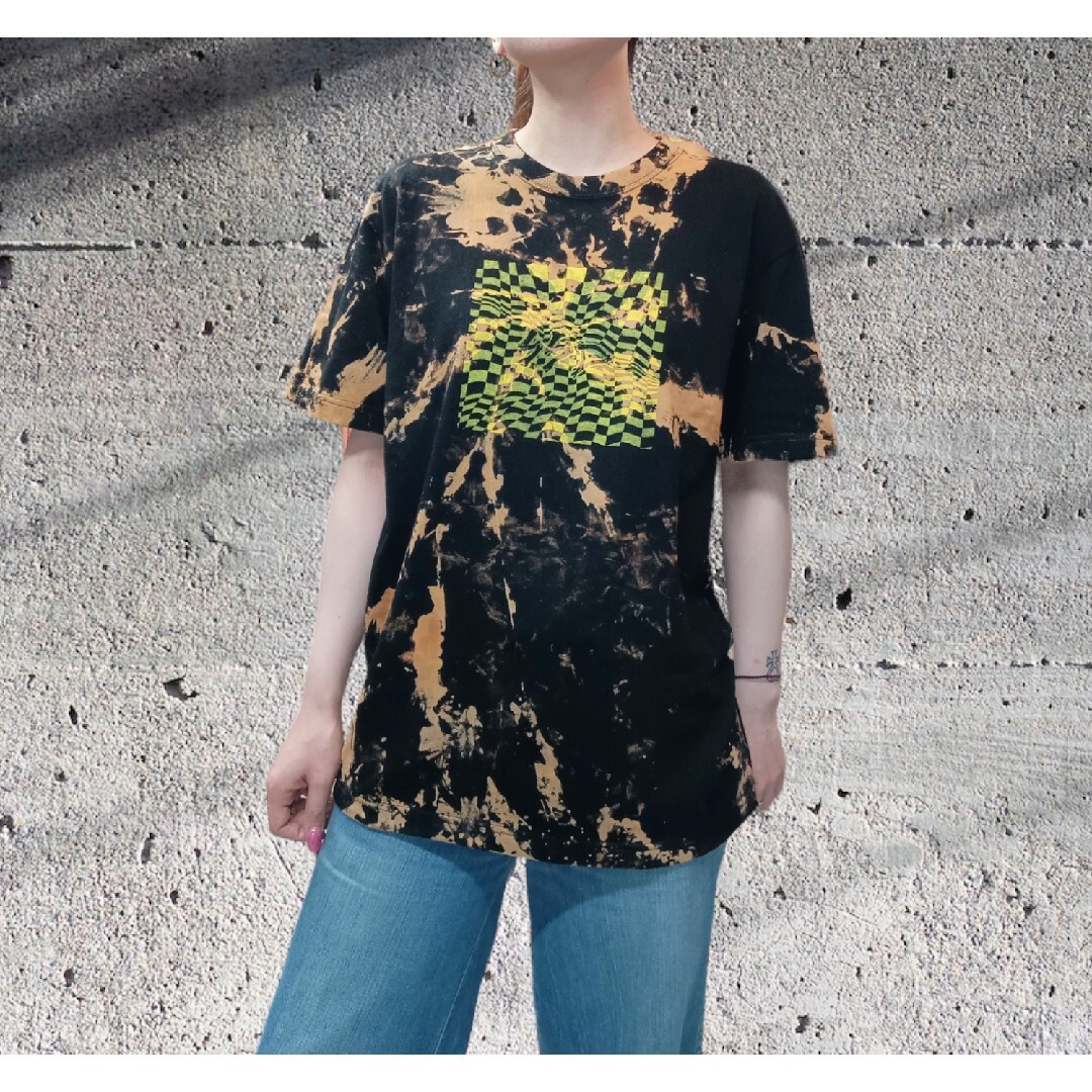SSD checker warp タイダイブリーチ染めTshirt:L 1