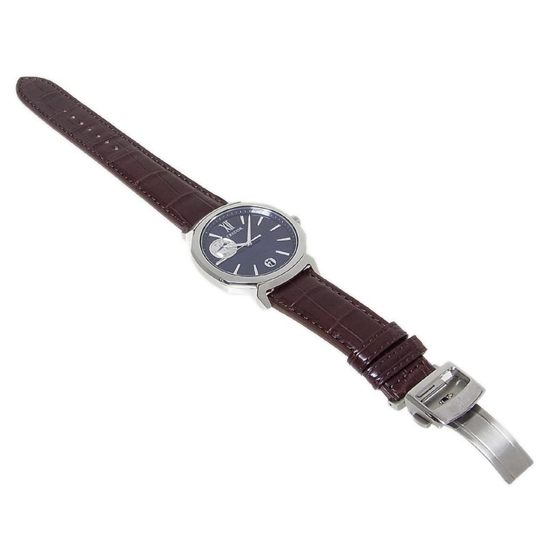 セイコー SEIKO CREDOR(クレドール) リネアルクス リネアクルバ誕生35周年120本限定 GCLH975 ネイビー SS/純正バックル・レザーストラップ 手巻き メンズ 腕時計
