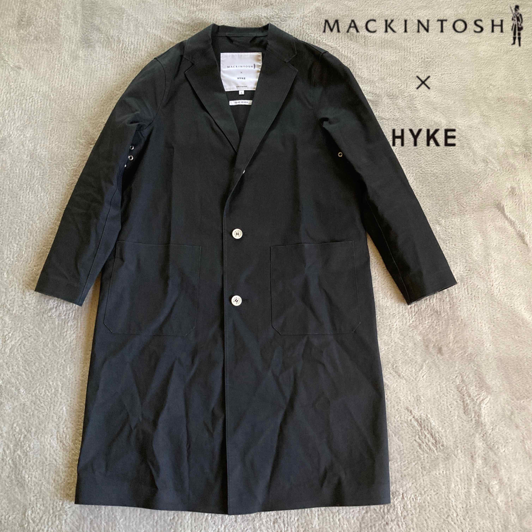 メンズ希少　MACKINTOSH × HYKE  コラボ ゴム引きチェスターコート