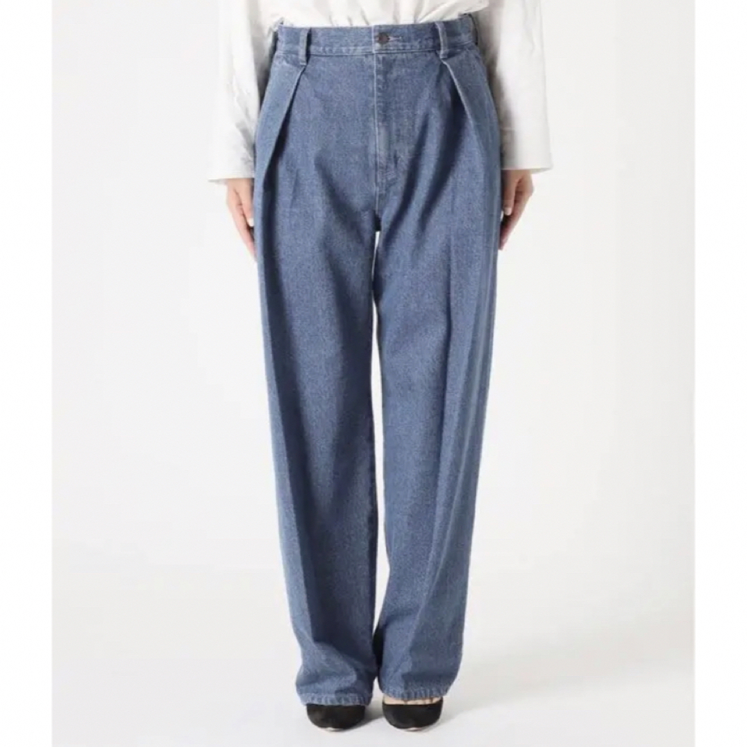 新品 PAYDAY タック デニムワイドパンツ 大草直子さん着用 38 BLUE