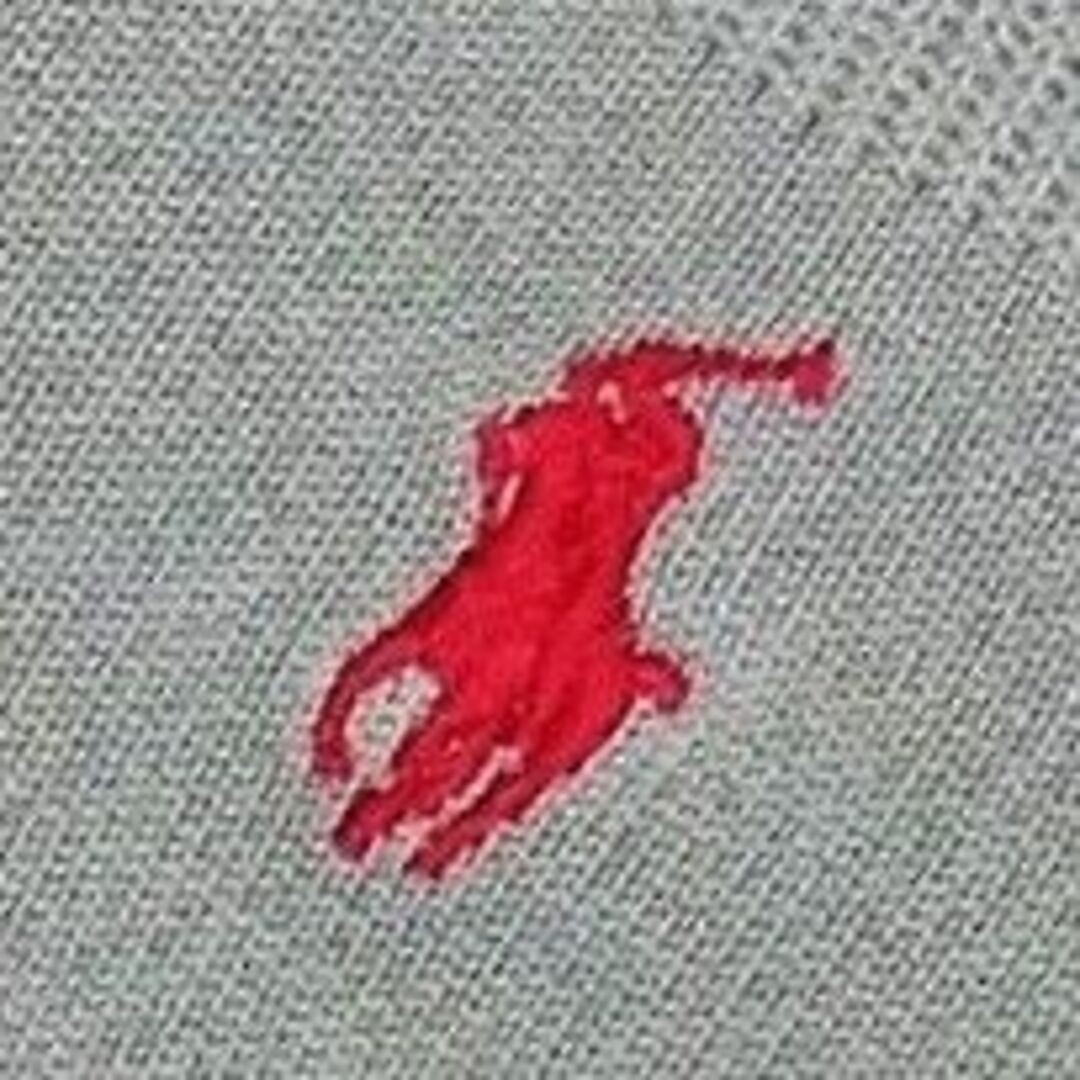 POLO RALPH LAUREN(ポロラルフローレン)の小さめ21-23㎝ラルフ【フットカバー】深型無地　灰地Ｐ赤新品1760送込） レディースのレッグウェア(ソックス)の商品写真