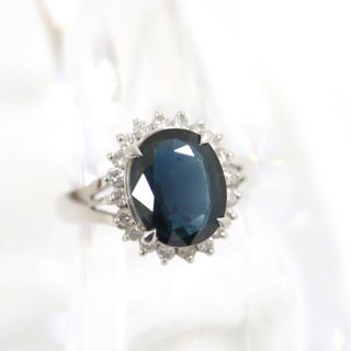 【Jewelry】Pt850 メレダイヤ サファイア リング D:0.34ct S:2.8ct 14号 5.5g/tm04938ng(リング(指輪))