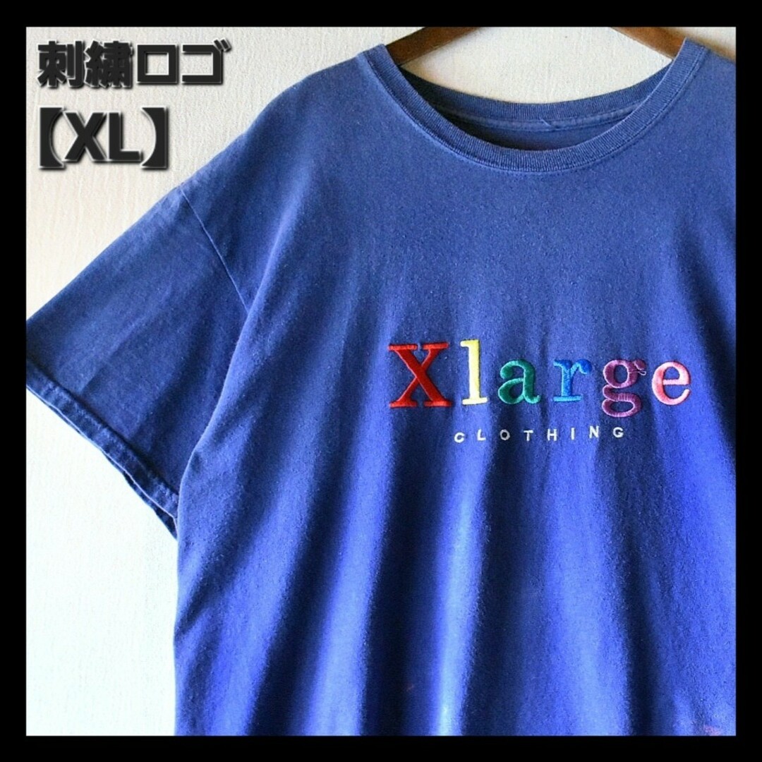 ★XLAGE エクストララージ 刺繍 カラフルロゴ 虹色レインボー Tシャツ