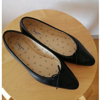 レペット(repetto)のrepetto バレエシューズ レザー フラット リボン 黒(バレエシューズ)