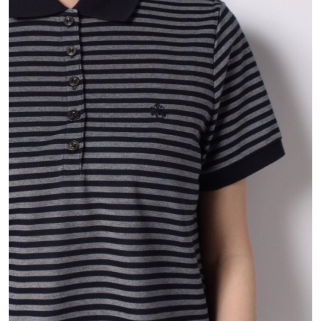 Brooks Brothers(ブルックスブラザース)のブルックスブラザーズ　コットンポリエステル　ボーダーポロシャツ 新品未使用　M レディースのトップス(ポロシャツ)の商品写真