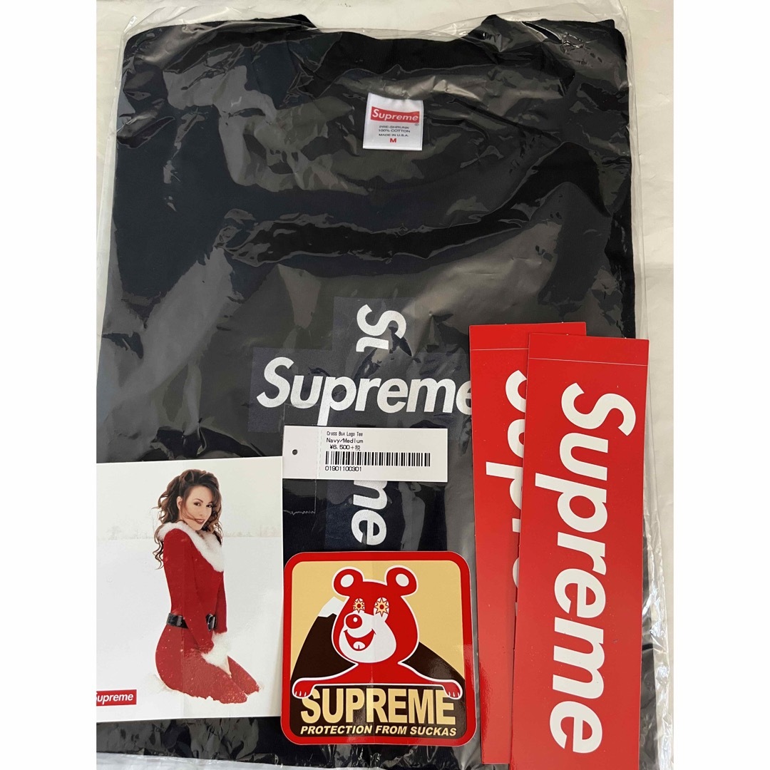 Supreme 2020 AW Cross Box Logo Tee 紺 M