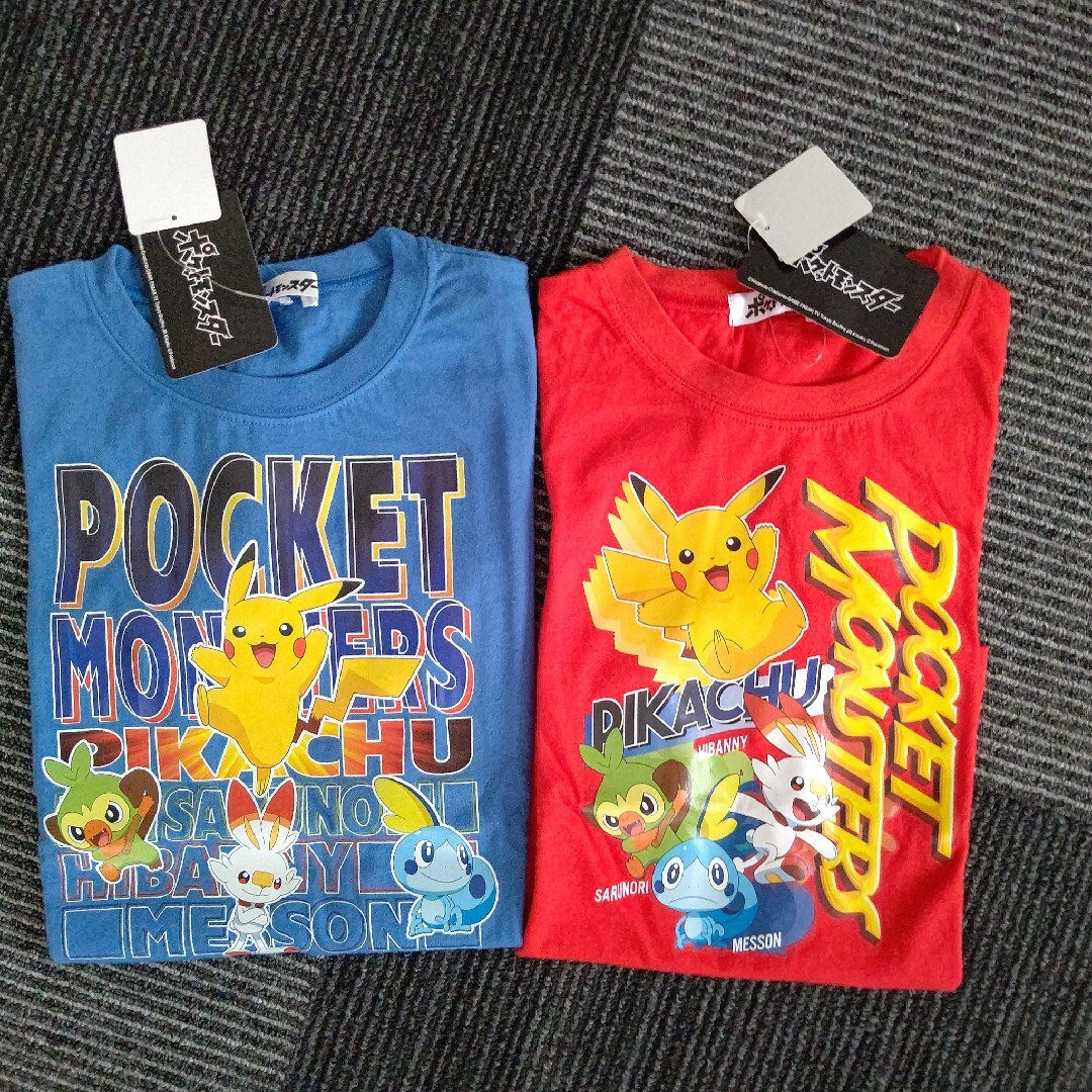 ポケットモンスター☆Tシャツ☆2枚セット☆140cm☆タグ付き新品 キッズ/ベビー/マタニティのキッズ服男の子用(90cm~)(Tシャツ/カットソー)の商品写真