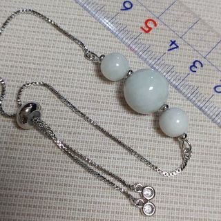 糸魚川翡翠　14mm＆8mm　ブレスレット　サイズフリー　♡希少ストーン　綺麗(ブレスレット/バングル)