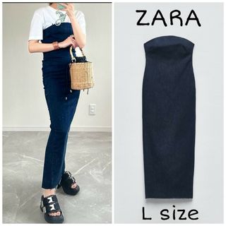 ザラ(ZARA)のZARA　ZW テーラード デニムワンピース　Lサイズ　デニム(ロングワンピース/マキシワンピース)