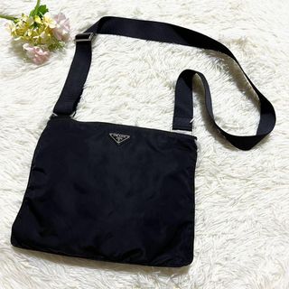 極美品 PRADA プラダ カナパ 三角ロゴ プレート ショルダーバッグ