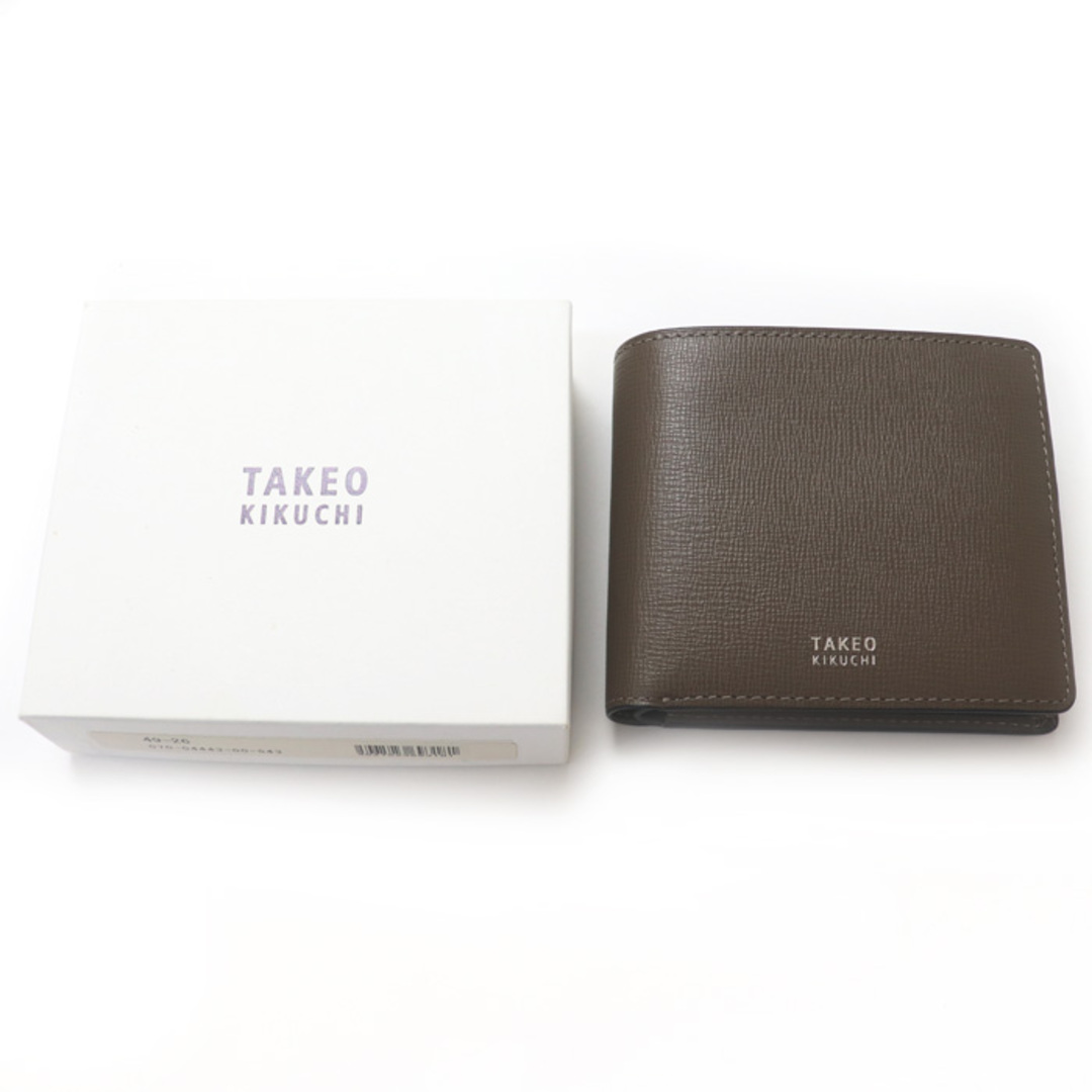 TAKEO KIKUCHI タケオキクチ 二つ折り財布 ブラウングレー系/ネイビー