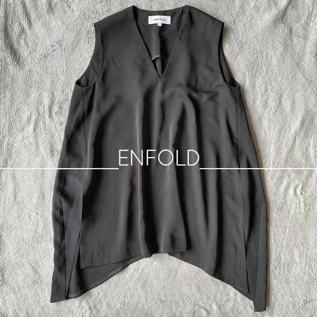 ENFOLD Vネックアシンメトリーロングシャツ