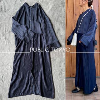 【セットアップ】PUBLIC TOKYO アイレットサテンキャミワンピース