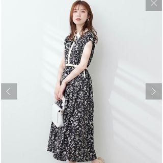 ナチュラルクチュール(natural couture)の新品未使用《ナチュラルクチュール》襟付きレトロワンピース(ロングワンピース/マキシワンピース)