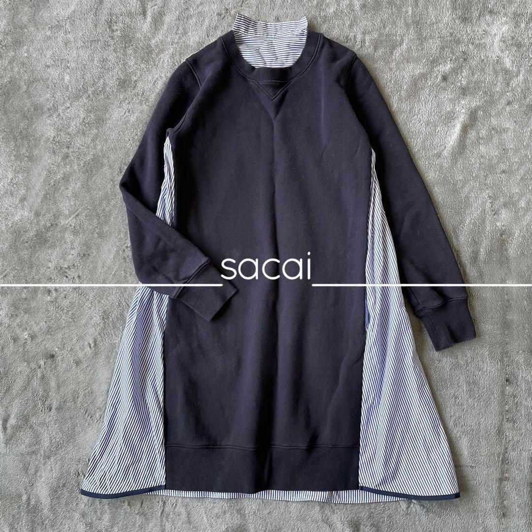 人気特価激安 【美品】sacai 17-03428 サカイ スウェット ニットシャツ