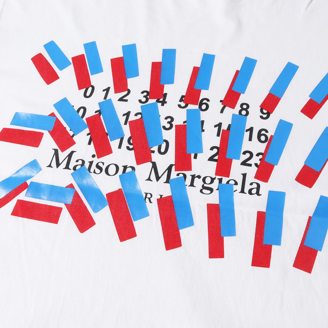 Maison Martin Margiela メゾンマルタンマルジェラ Tシャツ サイズ：40 21SS テープカレンダータグ ロゴグラフィック クルーネック Tシャツ S29GC0297 S23935 オーバーサイズ ホワイト 白 トップス カットソー 半袖  【メンズ】