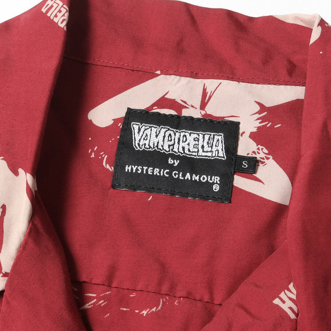 HYSTERIC GLAMOUR ヒステリックグラマー シャツ サイズ：S 22SS VAMPIRELLA オープンカラー レーヨン ハワイアンシャツ  VAMPIRELLA DAYBREAK 02222AH03 ヴァンピレラ アロハ レッド 赤 日本製 トップス カジュアルシャツ 半袖 ...