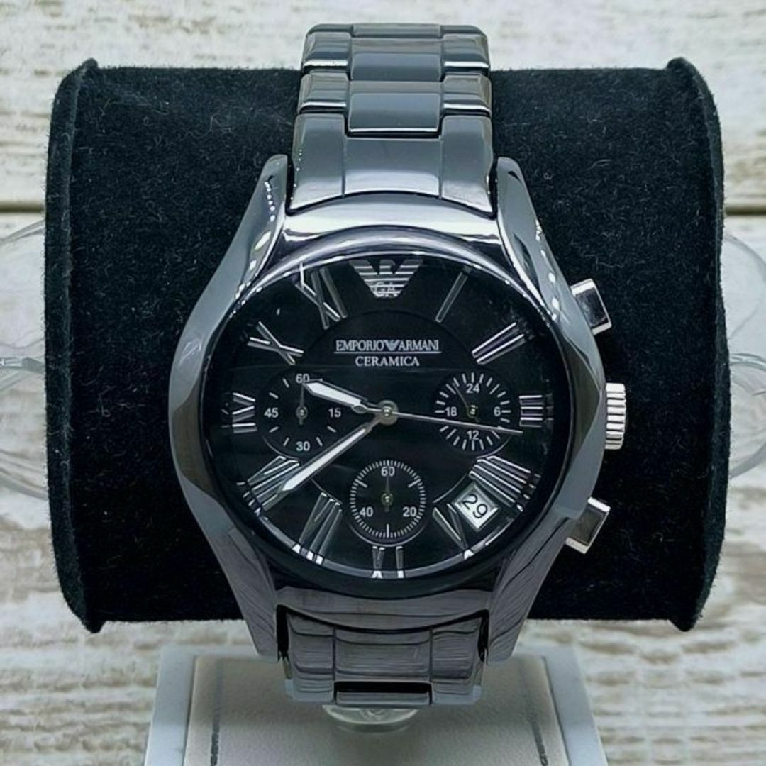 【新品未使用】定価5.2万円 エンポリオアルマーニ★メンズ腕時計 黒ブラック