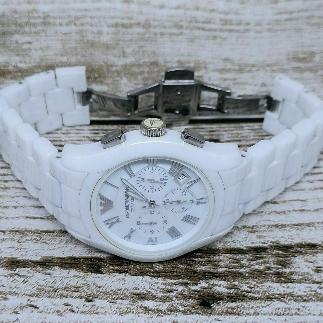 動作品　エンポリオアルマー二　腕時計　セラミック　ホワイト　メンズ　定価5万円