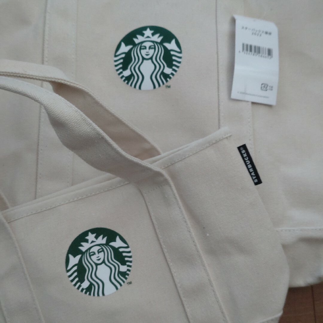 Starbucks(スターバックス)のスターバックス　STARBUCKS　トートバッグ大　ミニトートバッグ ハンドメイドのファッション小物(バッグ)の商品写真